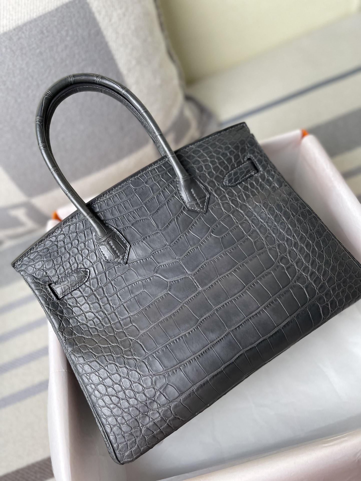 Hermes Birkin 30CM Handmade Bag In Black Crocodile Niloticus Matte Skin